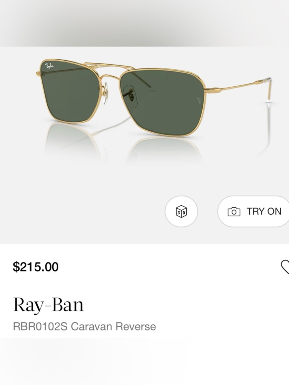 Ray-Ban Gold Frame Sunglasses- Caravan Reverse
